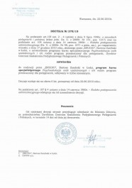 Decyzja Psychoedukacja osob uzaleznionych i&nbsp;ich rodzin